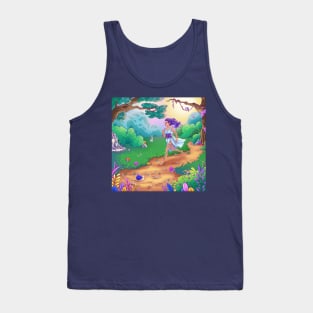 Fairy forest, goddess of nature running. Unique illustration Tank Top